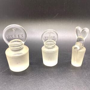 PYREX Solid Penny head Standard Taper Stoppers Pharmaceutical Apothecary